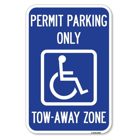 SIGNMISSION Georgia ADA Handicapped Parking Sign Acc Heavy-Gauge Aluminum Sign, 12" x 18", A-1218-23935 A-1218-23935
